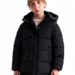 SOLOCOTE Boys Black Down Jacket Warm Windproof Water-0
