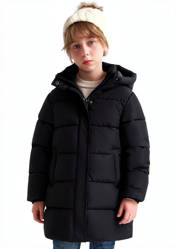 SOLOCOTE Boys Black Down Jacket Warm Windproof Water-0