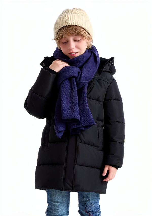 SOLOCOTE Boys Black Down Jacket Warm Windproof Water-2