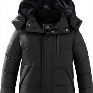 Boys Fleece Puffer Jacket Waterproof Winter Coat Youth-0