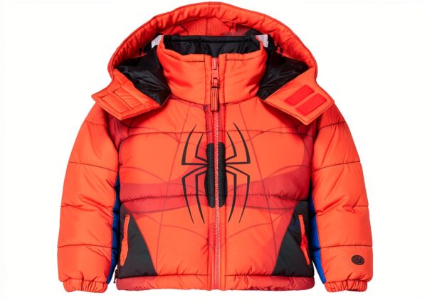 Spider-Man Puffer Jacket Boys Marvel Hooded Winter Coat-8