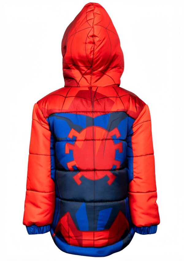 Spider-Man Puffer Jacket Boys Marvel Hooded Winter Coat-3