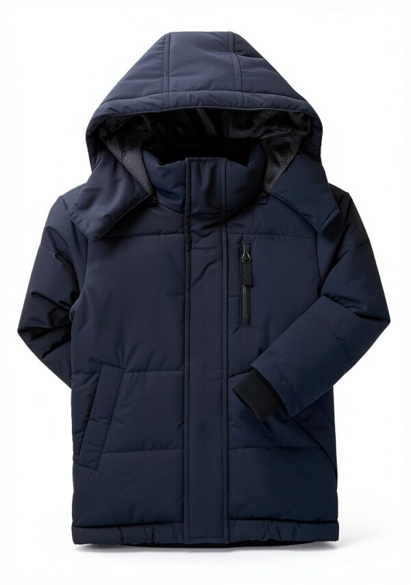Boys Fleece Puffer Jacket Waterproof Winter Coat Black-5