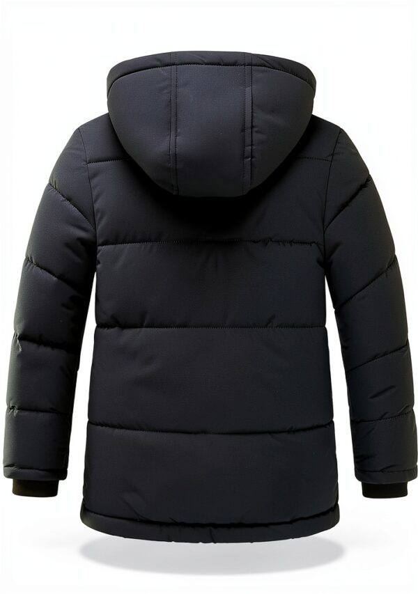 Boys Fleece Puffer Jacket Waterproof Winter Coat Black-2