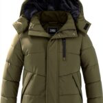 Boys Fleece Puffer Jacket Waterproof Winter Coat Youth-0