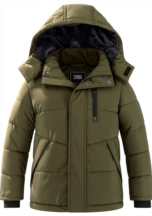 Boys Fleece Puffer Jacket Waterproof Winter Coat Youth-0