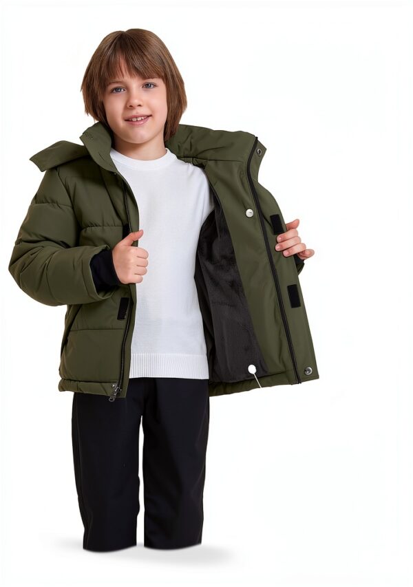 Boys Fleece Puffer Jacket Waterproof Winter Coat Youth-3