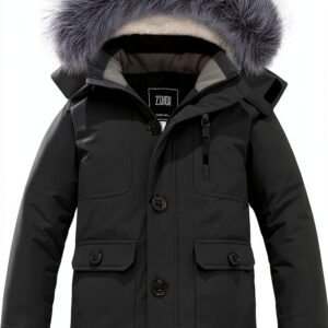 ZSHOW Boys Winter Parka Waterproof Insulated Snow Jacket-0