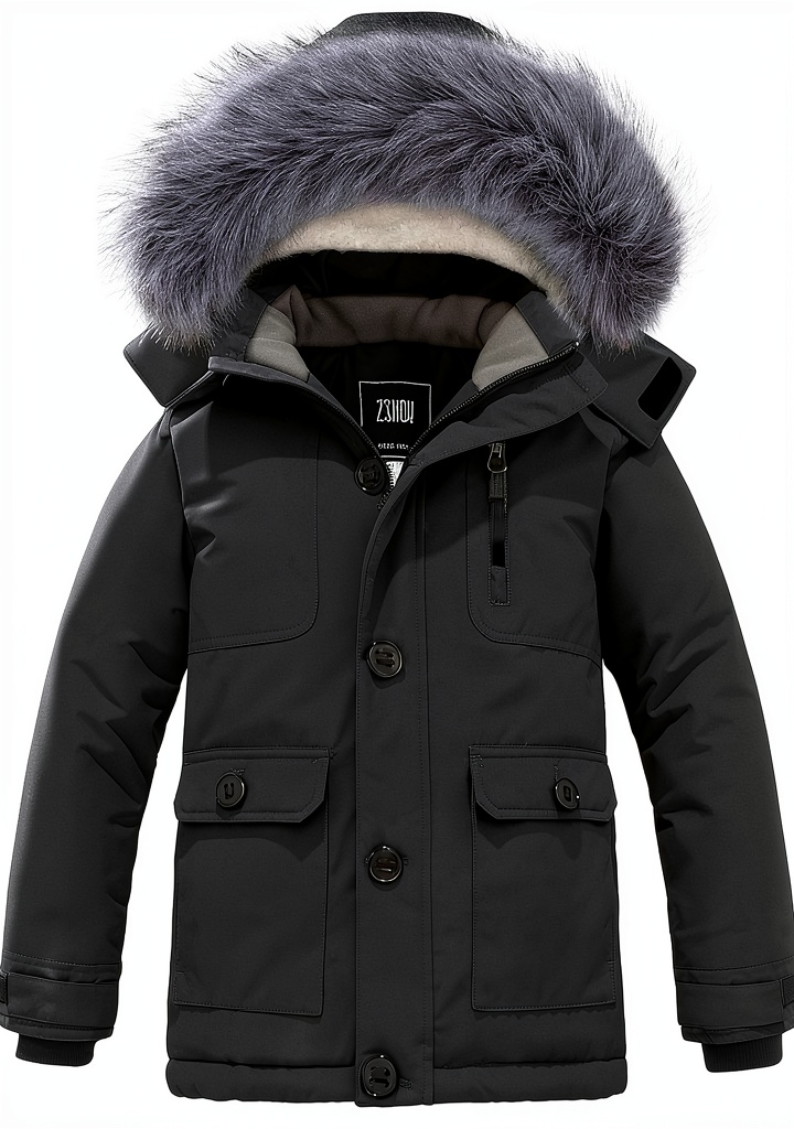 ZSHOW Boys Winter Parka in Army Green color on a child outdoors