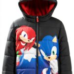 Sonic the Hedgehog Boys Puffer Hooded Jacket Winter Coat-0