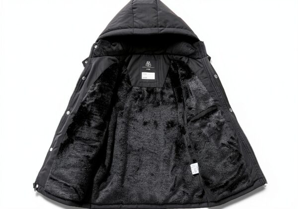 Boys Winter Down Jacket Waterproof Windproof Black Navy Blue-2