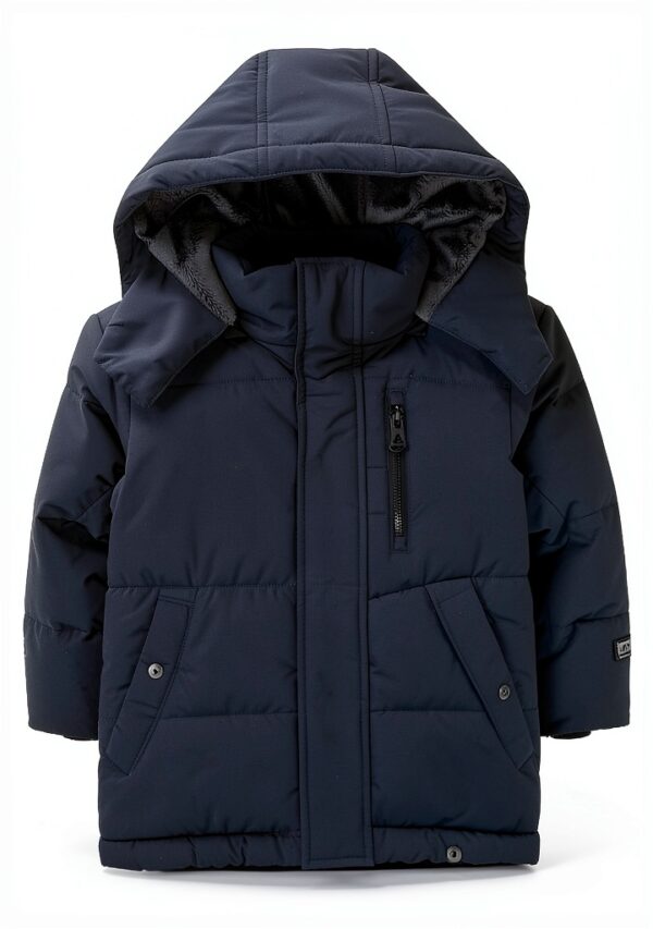 Boys Fleece Puffer Jacket Waterproof Winter Coat Black-5