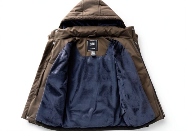 Boys Fleece Puffer Jacket Waterproof Winter Coat Black-2