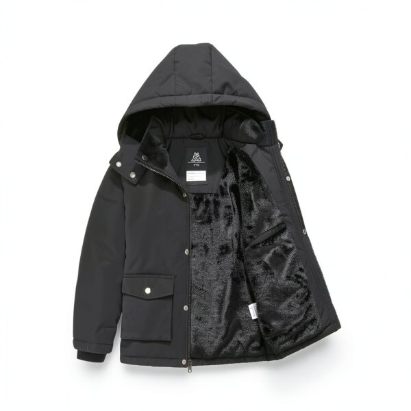 Boys Winter Down Jacket Waterproof Windproof Black Navy Blue-3