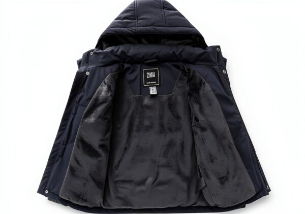 Boys Fleece Puffer Jacket Waterproof Winter Coat Black-3