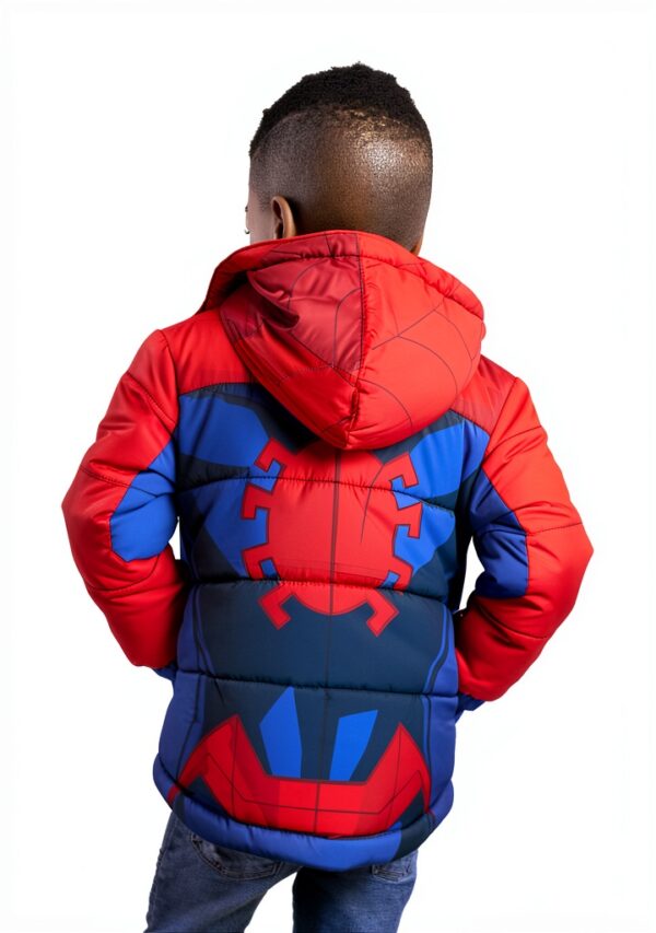 Spider-Man Puffer Jacket Boys Marvel Hooded Winter Coat-2