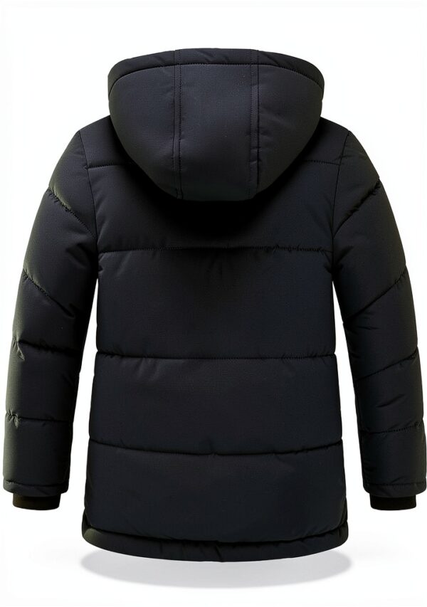 Boys Fleece Puffer Jacket Waterproof Winter Coat Black-2