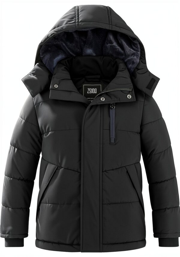 Boys Fleece Lined Puffer Jacket Waterproof Winter Coat-0