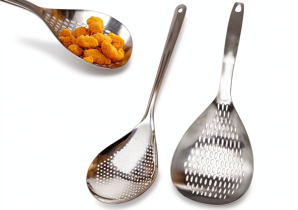 KAYCROWN skimmer spoon draining pasta in a pot