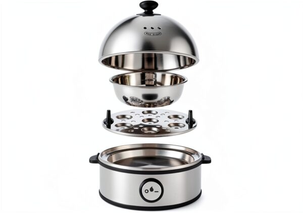 Electric Egg Cooker Annie and Mia Design 7 Egg Stainless Steel Silver-3