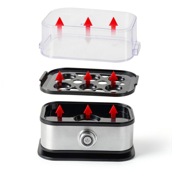 Smart Egg Cooker 6 Egg Capacity Auto Shut-Off Stainless Steel-4