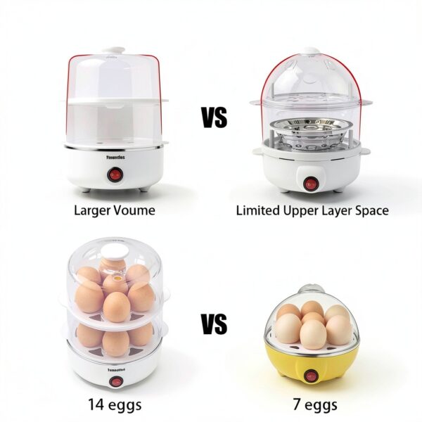 2 tier Egg Cooker Large 14 Egg Capacity White Tomorotec Electric-3