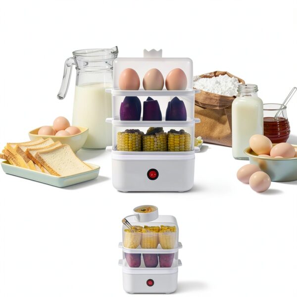 Egg Cooker 18 Egg Capacity White Electric by yeatem ZDQ-1-8