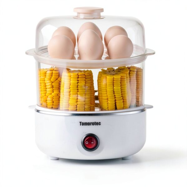 2 tier Egg Cooker Large 14 Egg Capacity White Tomorotec Electric-2