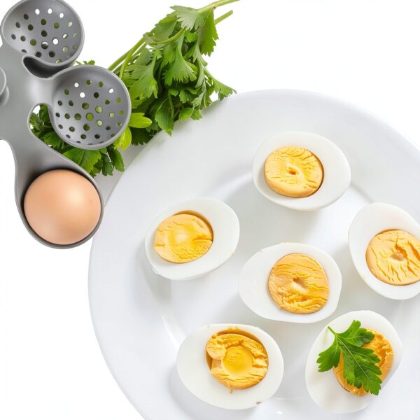 Silicone Egg Boiler Rack by MUCHENZZ Freestanding 6‑Egg Holder Gray-8
