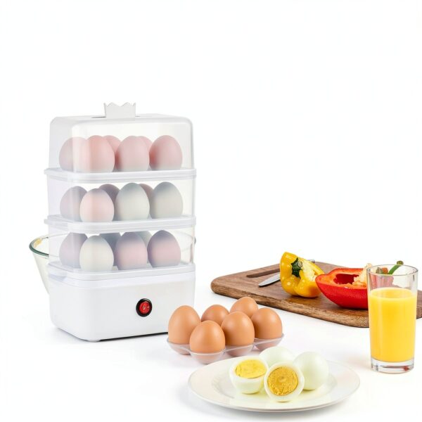 Egg Cooker 18 Egg Capacity White Electric by yeatem ZDQ-1-3