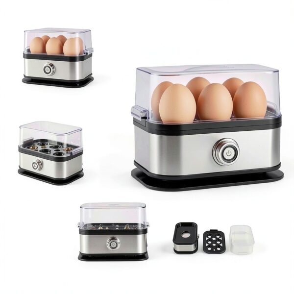 Smart Egg Cooker 6 Egg Capacity Auto Shut-Off Stainless Steel-1