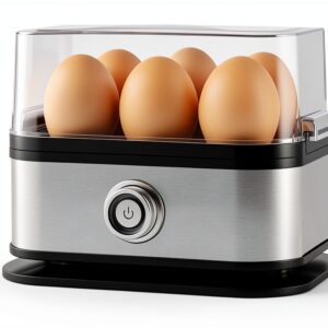 Smart Egg Cooker 6 Egg Capacity Auto Shut-Off Stainless Steel-0