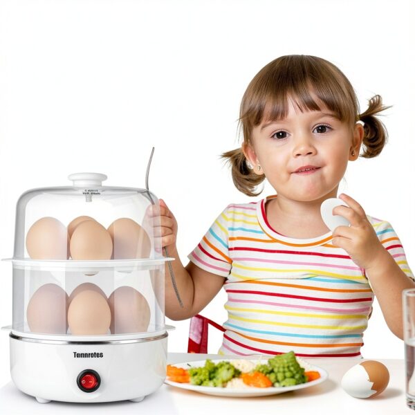 2 tier Egg Cooker Large 14 Egg Capacity White Tomorotec Electric-4