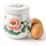 Egg Coddler Set with Lid - Ceramic Egg Cooker, 220ml Porcelain Egg Coddler with Lid, Soft Boiled Egg Maker for Breakfast, Steamed Egg Dish, Single or Double Egg Cooking, Chawanmushi Cups-0