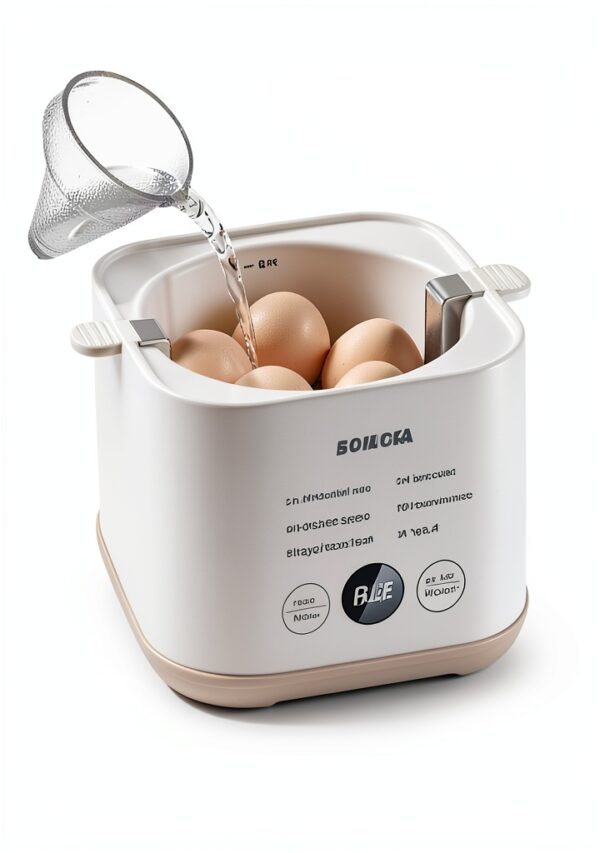 Smart Egg Cooker with Timer for Hard Boiled Eggs 6-in-1 Egg Boiler and Steamer with Stainless Rack 24H Reservation BPA-Free Auto Shut Off for Home Dorm Office-2