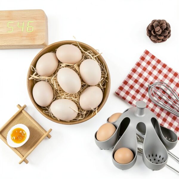 Silicone Egg Boiler Rack by MUCHENZZ Freestanding 6‑Egg Holder Gray-2